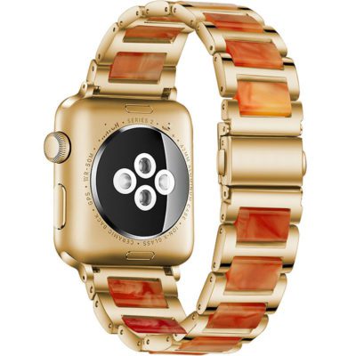 Metal Resin Szíj Apple Watch 45/44/42/Ultra Arany Orange