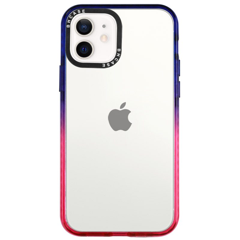 Átlátszó BHholo Kék-Rózsaszín iPhone 12 Mini Tok