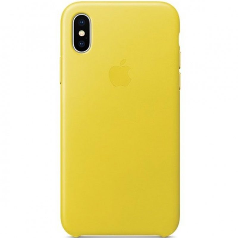 Apple Leather Spring Sárga iPhone X Tok