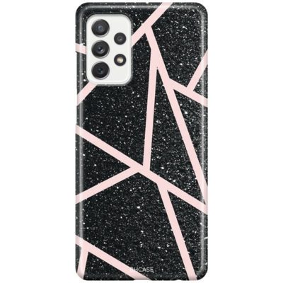 Fekete Glitter Rózsaszín Samsung A52 Tok
