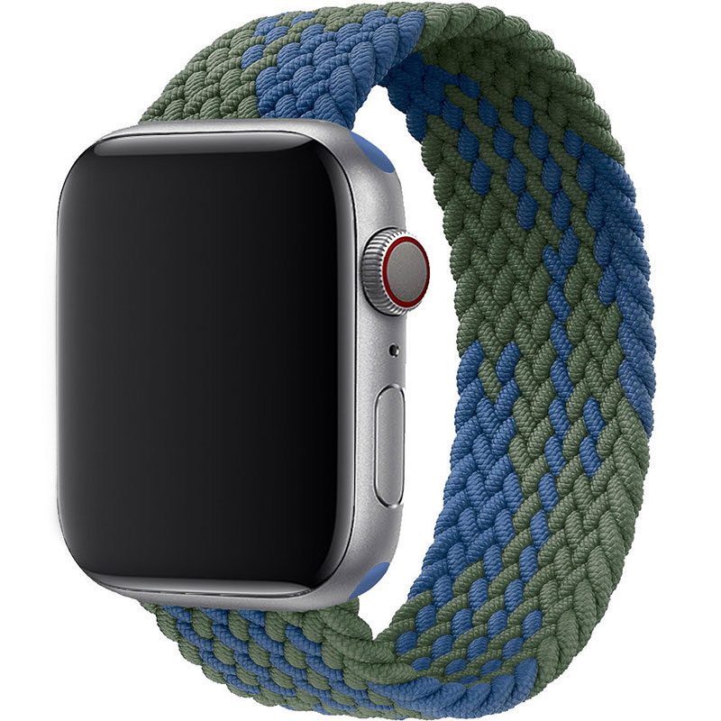 Braided Szíj Apple Watch 45/44/42/Ultra Green Strip Blue