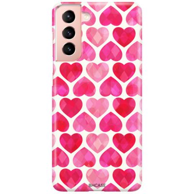 Hearts Rózsaszín Samsung S21 Tok