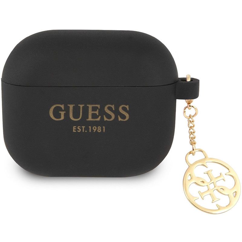 Guess 4G Charms Silicone Fekete AirPods 3 Tok