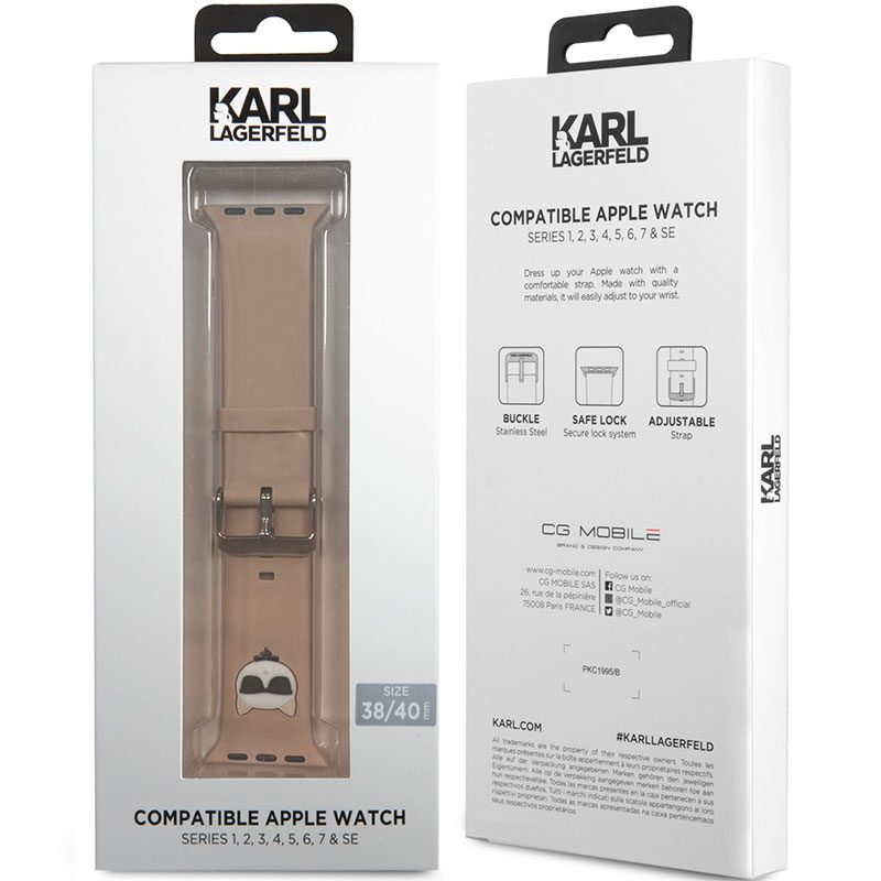 Karl Lagerfeld Choupette Head Szíj Apple Watch 41/40/38mm Rózsaszín