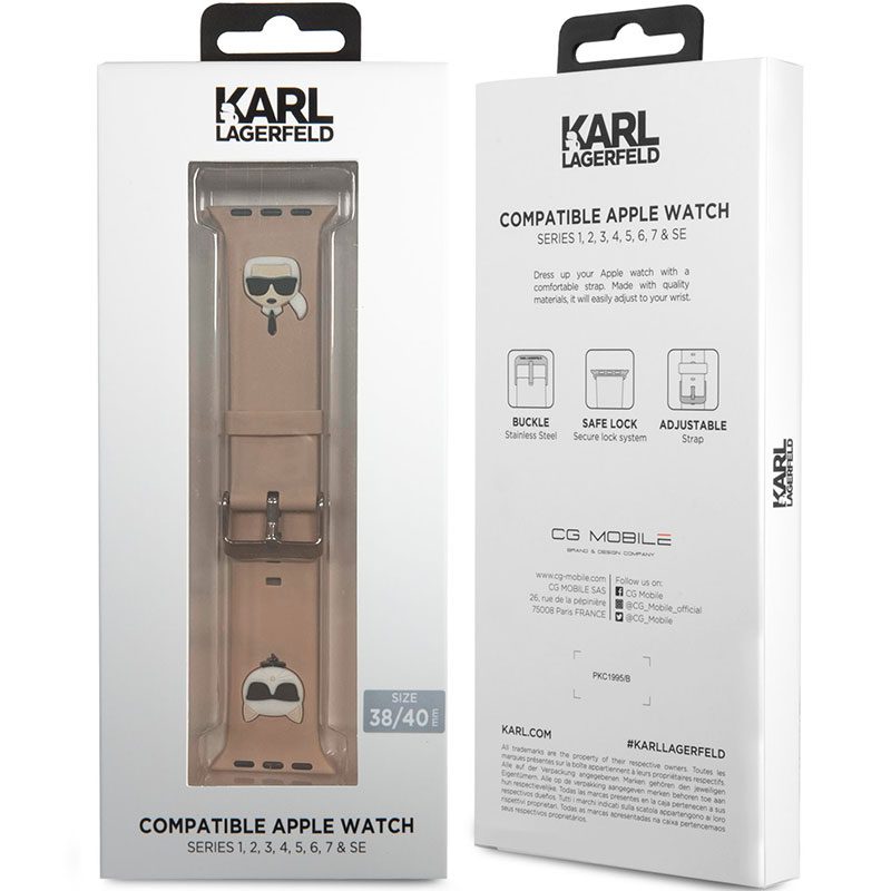 Karl Lagerfeld Karl and Choupette Szíj Apple Watch 41/40/38mm Rózsaszín