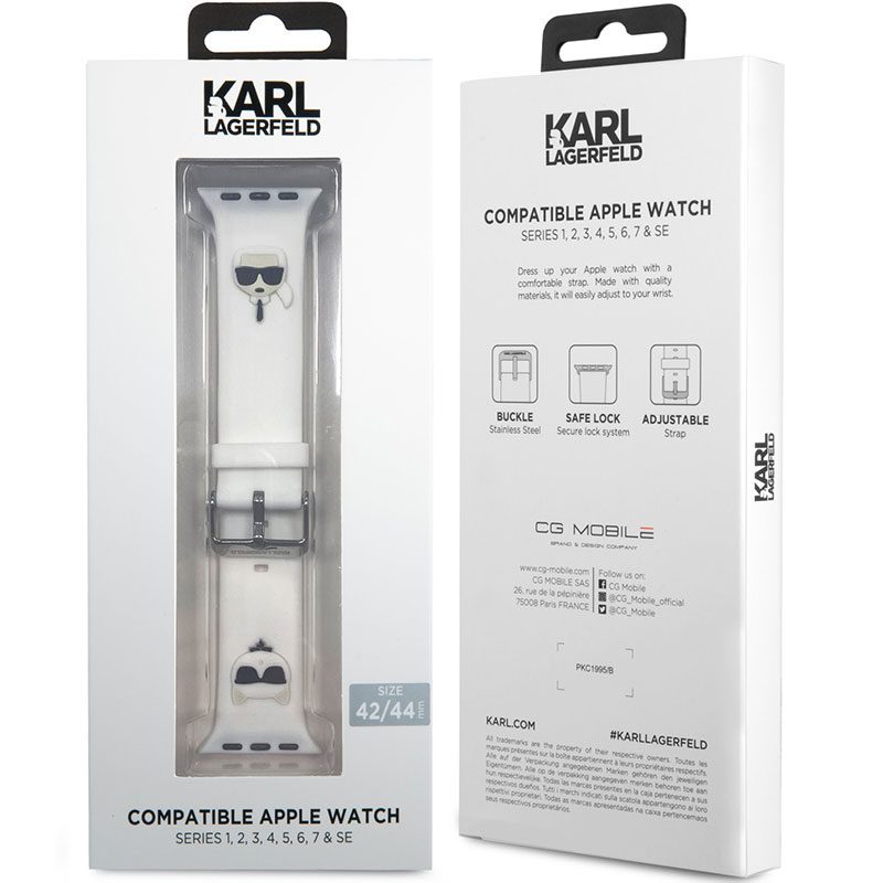 Karl Lagerfeld Karl and Choupette Szíj Apple Watch 41/40/38mm Fehér