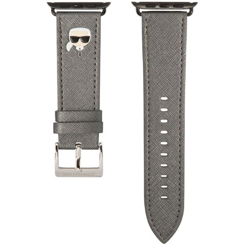 Karl Lagerfeld Karl Head PU Szíj Apple Watch 45/44/42/Ultra Silver