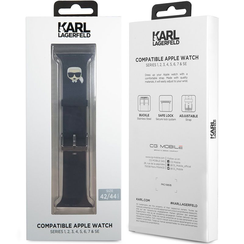 Karl Lagerfeld Karl Head Szíj Apple Watch 41/40/38mm Fekete