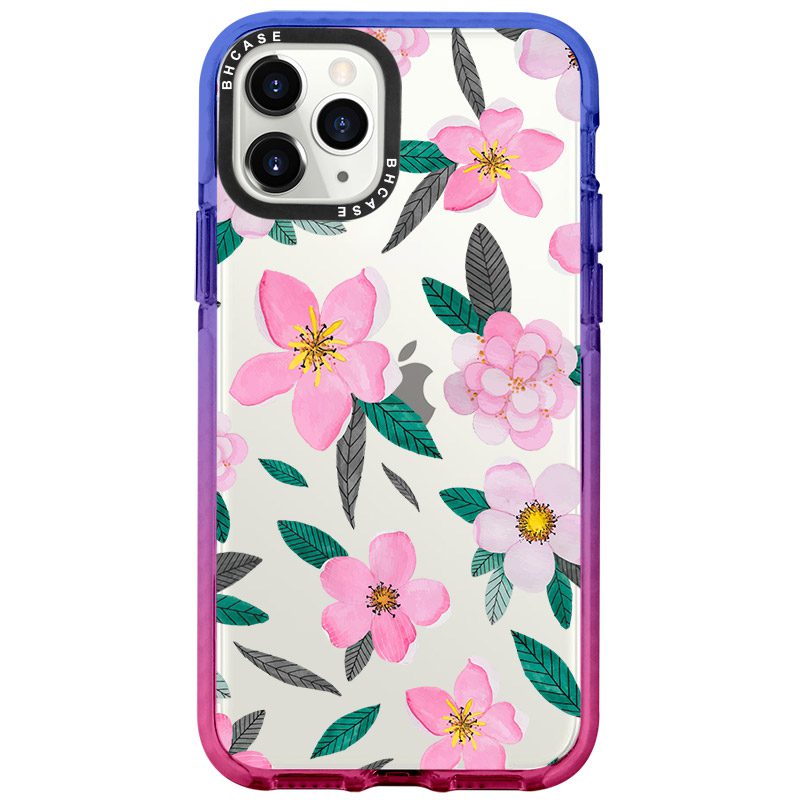 Rózsaszín Floral iPhone 11 Pro Max Tok