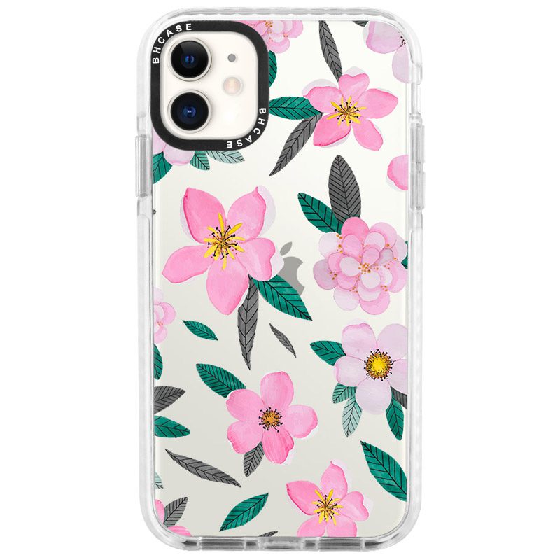 Rózsaszín Floral iPhone 11 Tok