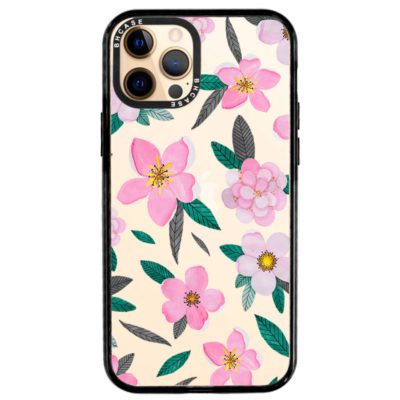 Rózsaszín Floral iPhone 12 Pro Max Tok