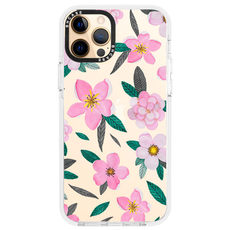 Rózsaszín Floral iPhone 12 Pro Max Tok