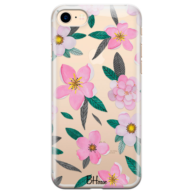 Rózsaszín Floral iPhone 8/7/SE 2020/SE 2022 Tok