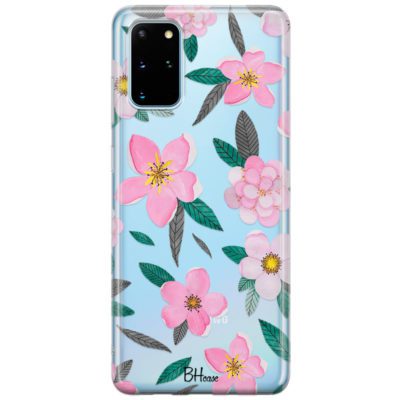 Rózsaszín Floral Samsung S20 Plus Tok