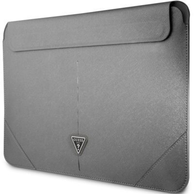 Guess Saffiano Triangle Metal Logo Tok Notebook 13/14" Silver