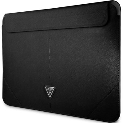 Guess Saffiano Triangle Metal Logo Tok Notebook 16" Fekete