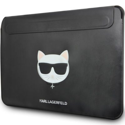 Karl Lagerfeld Choupette Head Embossed Tok Notebook 16" Fekete