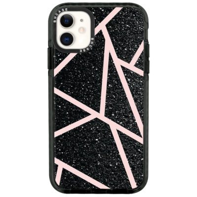 Fekete Glitter Rózsaszín iPhone 11 Tok