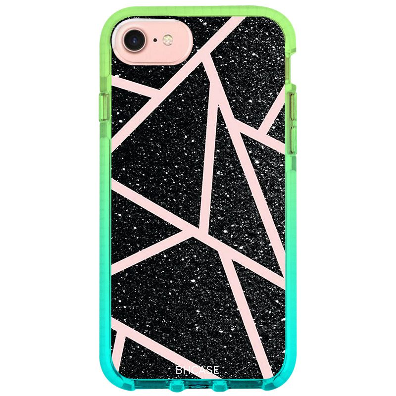 Fekete Glitter Rózsaszín iPhone 8/7/SE 2020/SE 2022 Tok