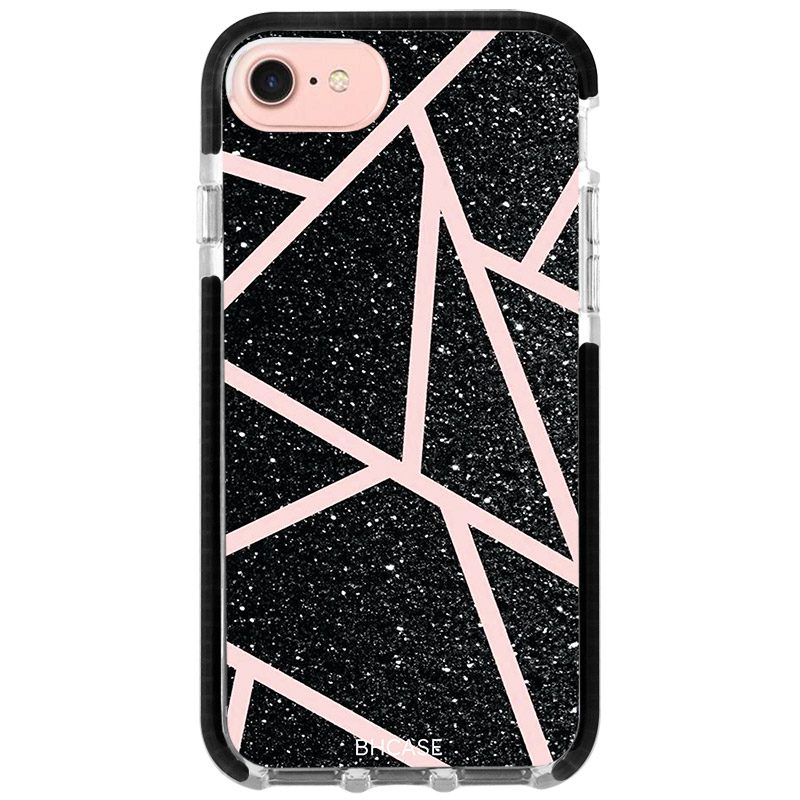 Fekete Glitter Rózsaszín iPhone 8/7/SE 2020/SE 2022 Tok