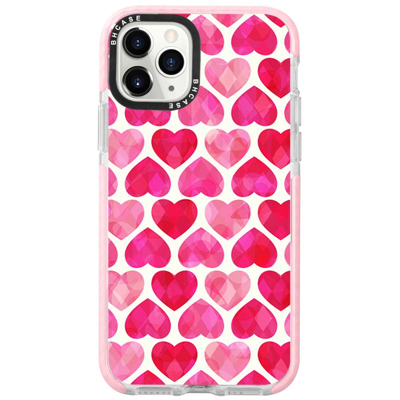 Hearts Rózsaszín iPhone 11 Pro Max Tok