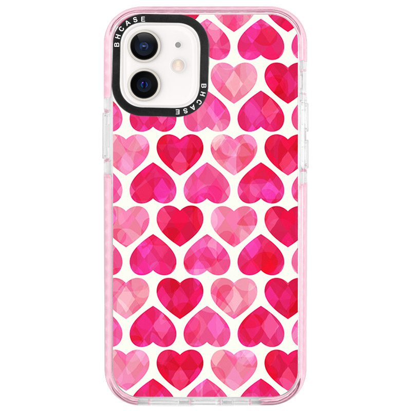 Hearts Rózsaszín iPhone 12/12 Pro Tok