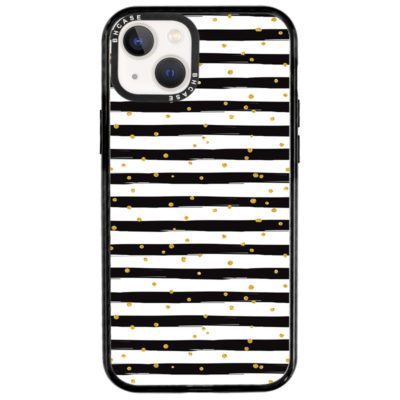 Stripes Arany Fekete Fehér iPhone 14 Tok
