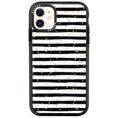 Stripes Arany Fekete Fehér iPhone 11 Tok