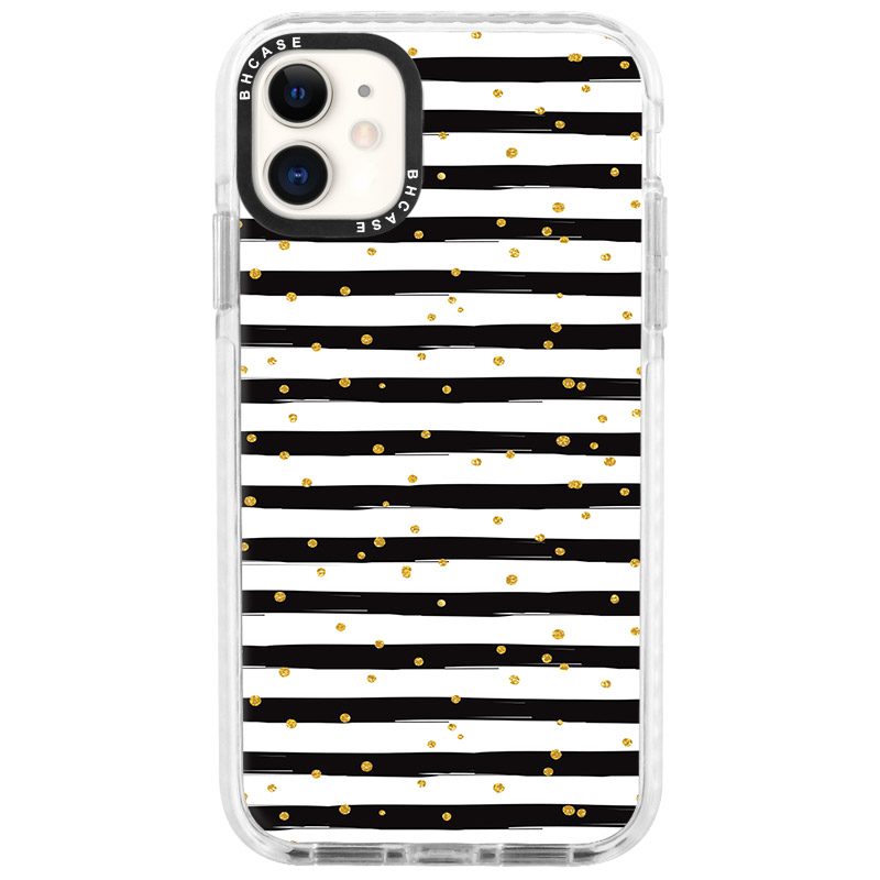 Stripes Arany Fekete Fehér iPhone 11 Tok