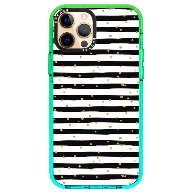 Stripes Arany Fekete Fehér iPhone 12 Pro Max Tok