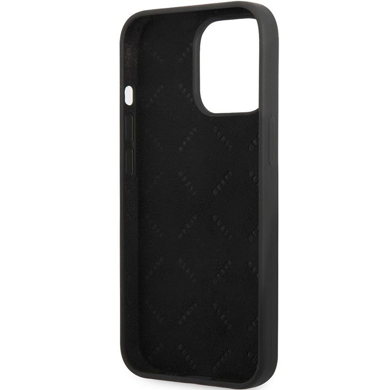 Guess 4G Silicone Metal Logo Fekete iPhone 13 Pro Max Tok