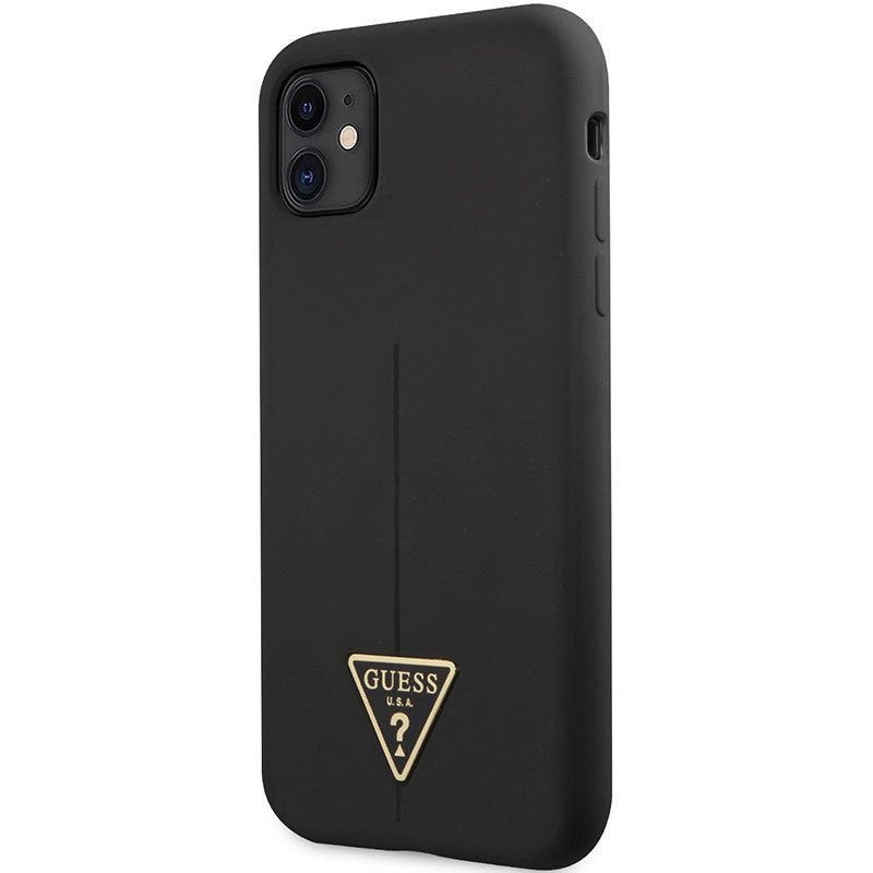 Guess Silicone Line Triangle Fekete iPhone 11 Tok