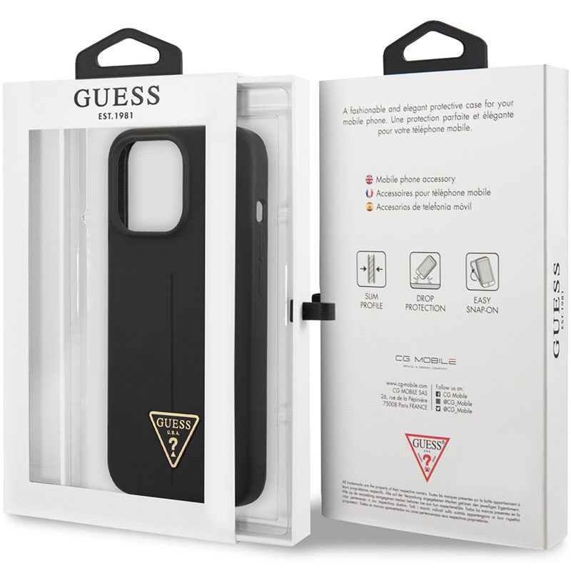 Guess Silicone Line Triangle Fekete iPhone 13 Pro Max Tok
