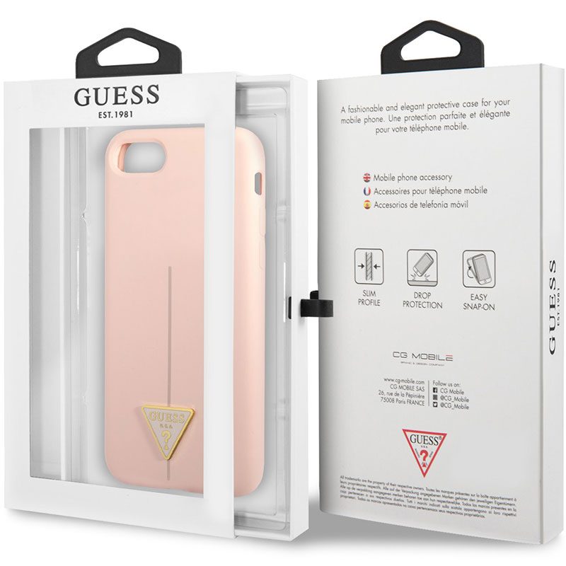 Guess Silicone Line Triangle Rózsaszín iPhone 8/7/SE 2020/SE 2022 Tok
