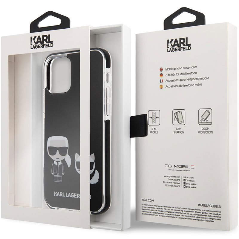 Karl Lagerfeld TPE Karl and Choupette Fekete iPhone 12/12 Pro Tok