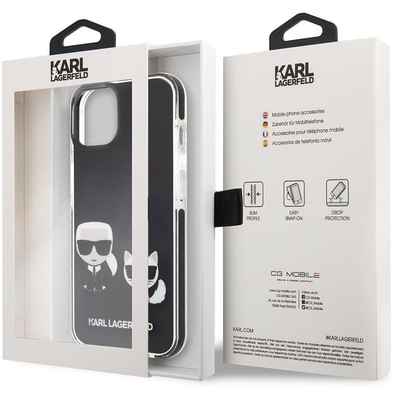Karl Lagerfeld TPE Karl and Choupette Fekete iPhone 13 Tok