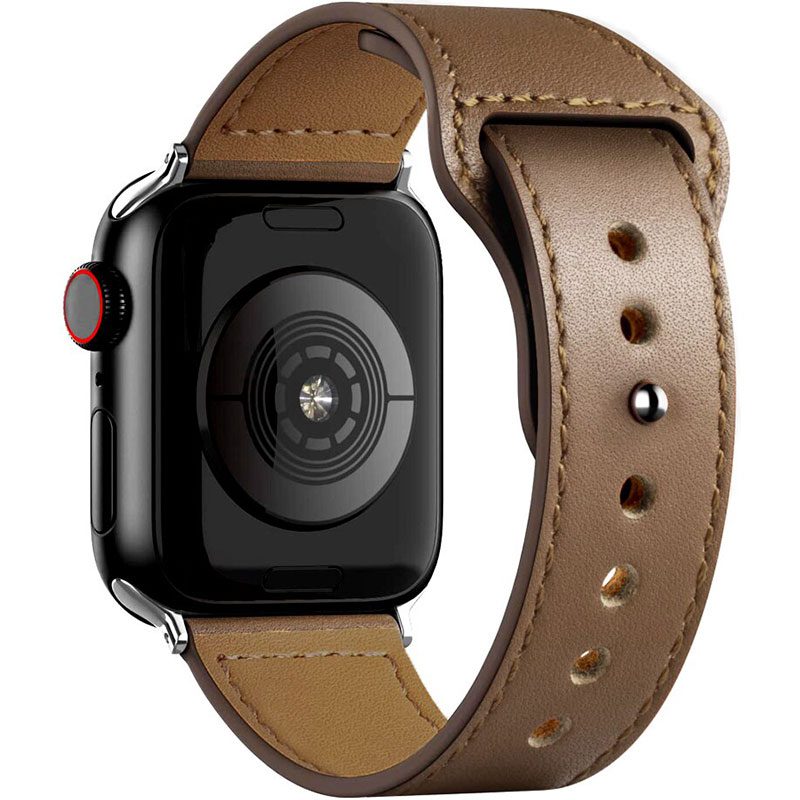 Leatherette Strap Apple Watch 41/40/38mm Coffee Brown