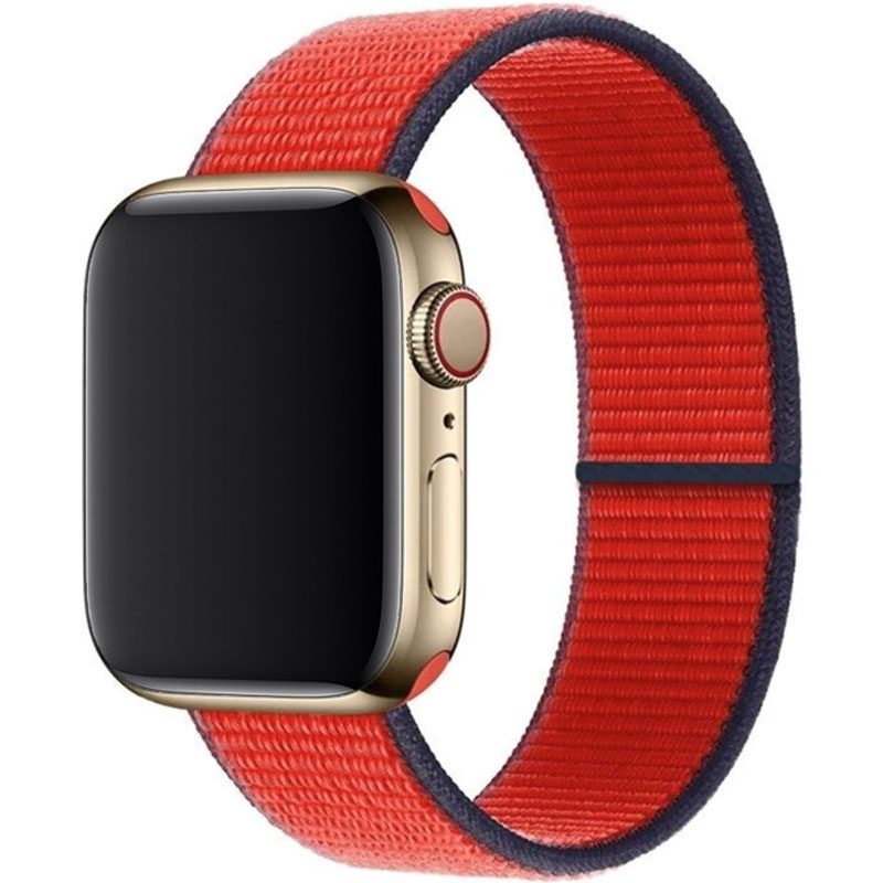 Nylon Szíj Apple Watch 45/44/42/Ultra Tricolor Piros
