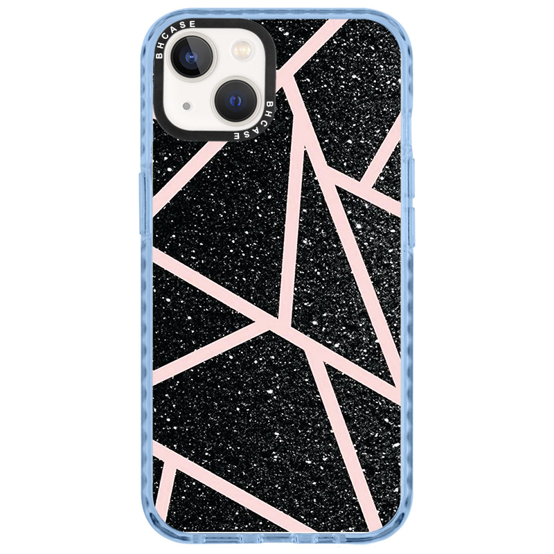 Fekete Glitter Rózsaszín iPhone 14 Plus Tok
