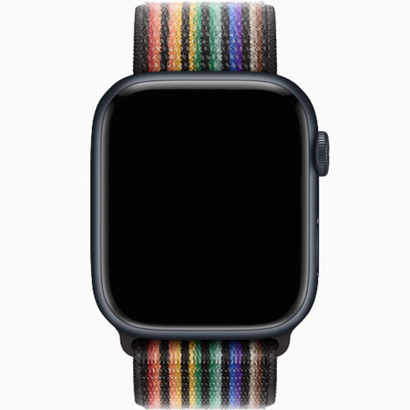 Nylon Szíj Apple Watch 45/44/42/Ultra Fekete Rainbow