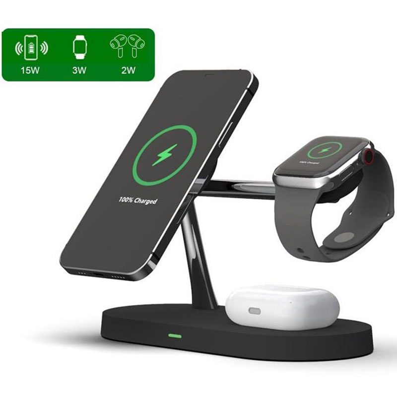 Tech-Protect A12 Magsafe kompatibilis Magnetic Wireless Charging Station 3in1 Fekete