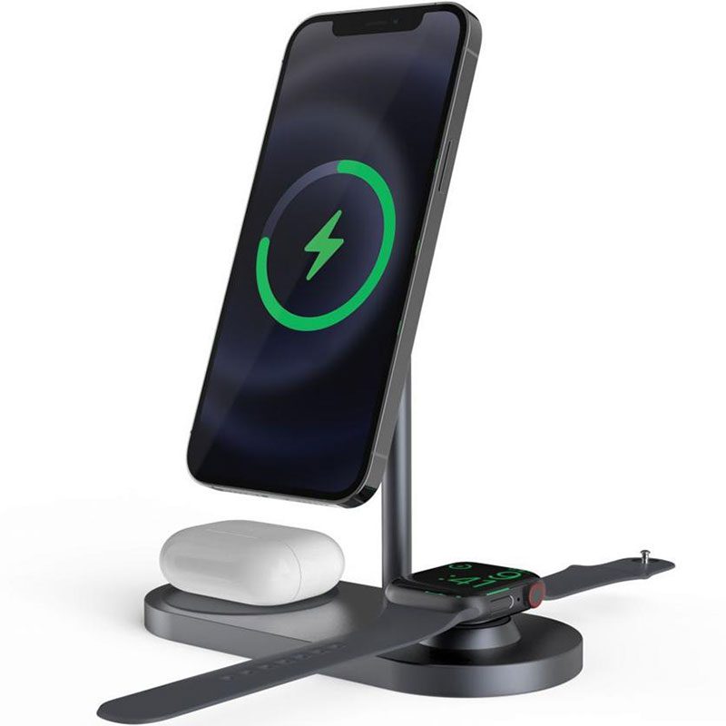 Tech-Protect A22 Magsafe kompatibilis Magnetic Wireless Charging Station 3in1 Szürke