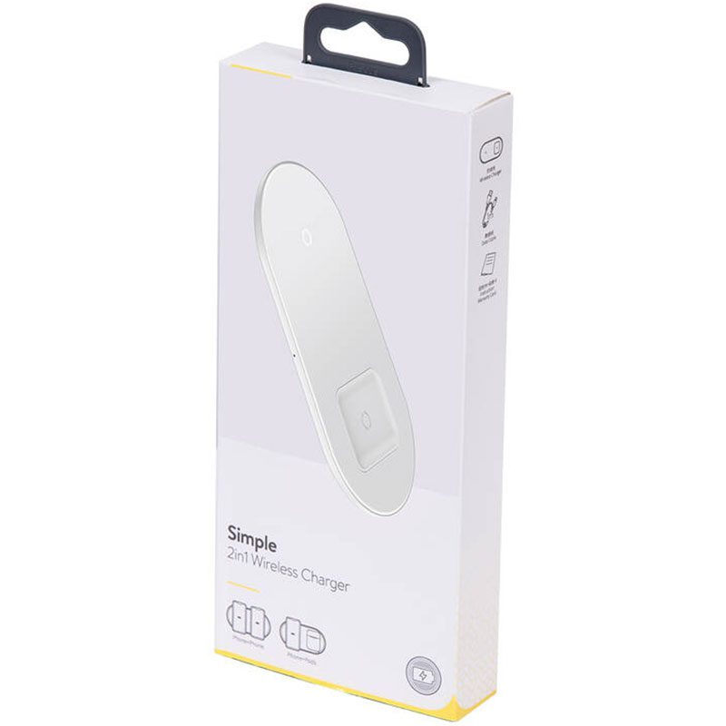 Baseus Smart 2in1 Wireless Charger Simple Fehér