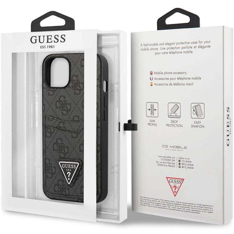 Guess 4G Saffiano Double Card Fekete iPhone 13 Tok