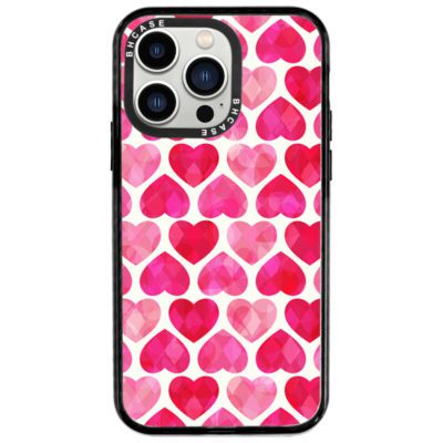 Hearts Rózsaszín iPhone 14 Pro Tok