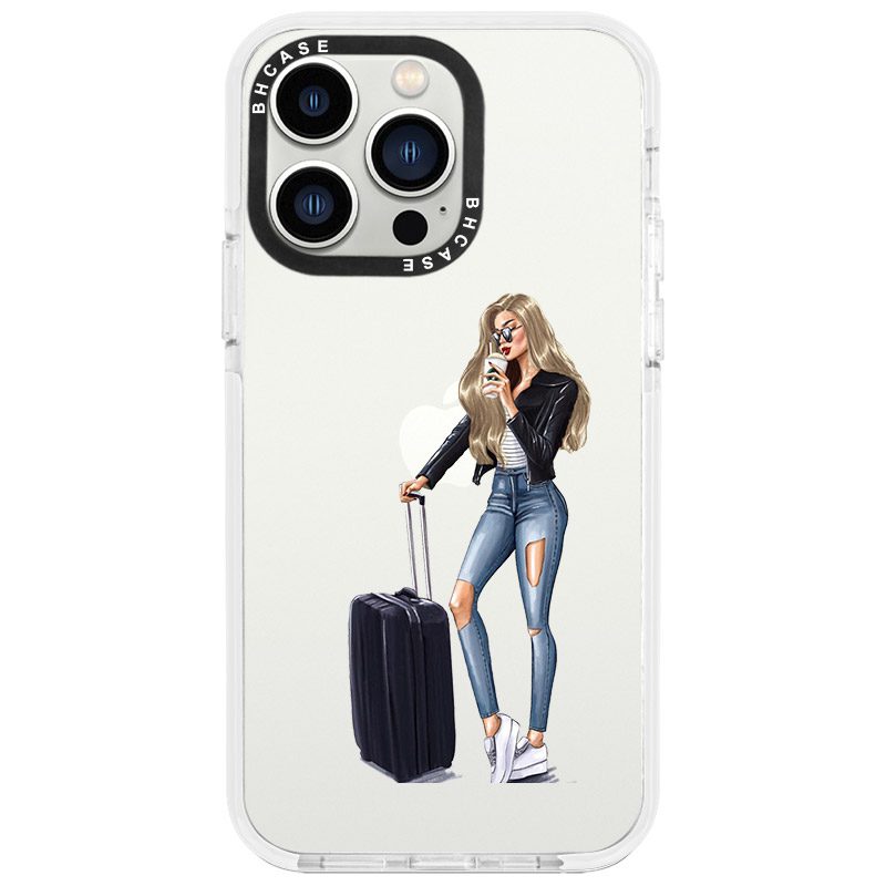 Woman Blonde With Baggage iPhone 14 Pro Tok
