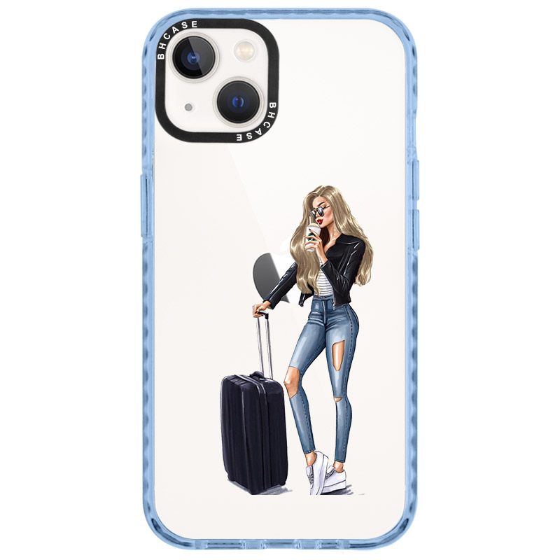 Woman Blonde With Baggage iPhone 14 Tok