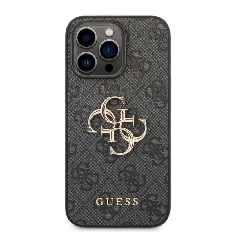 Guess PU 4G Metal Logo Szürke iPhone 14 Pro Tok