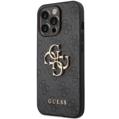 Guess PU 4G Metal Logo Szürke iPhone 14 Pro Tok