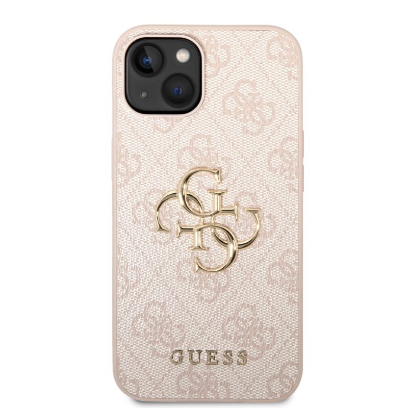 Guess PU 4G Metal Logo Rózsaszín iPhone 14 Tok